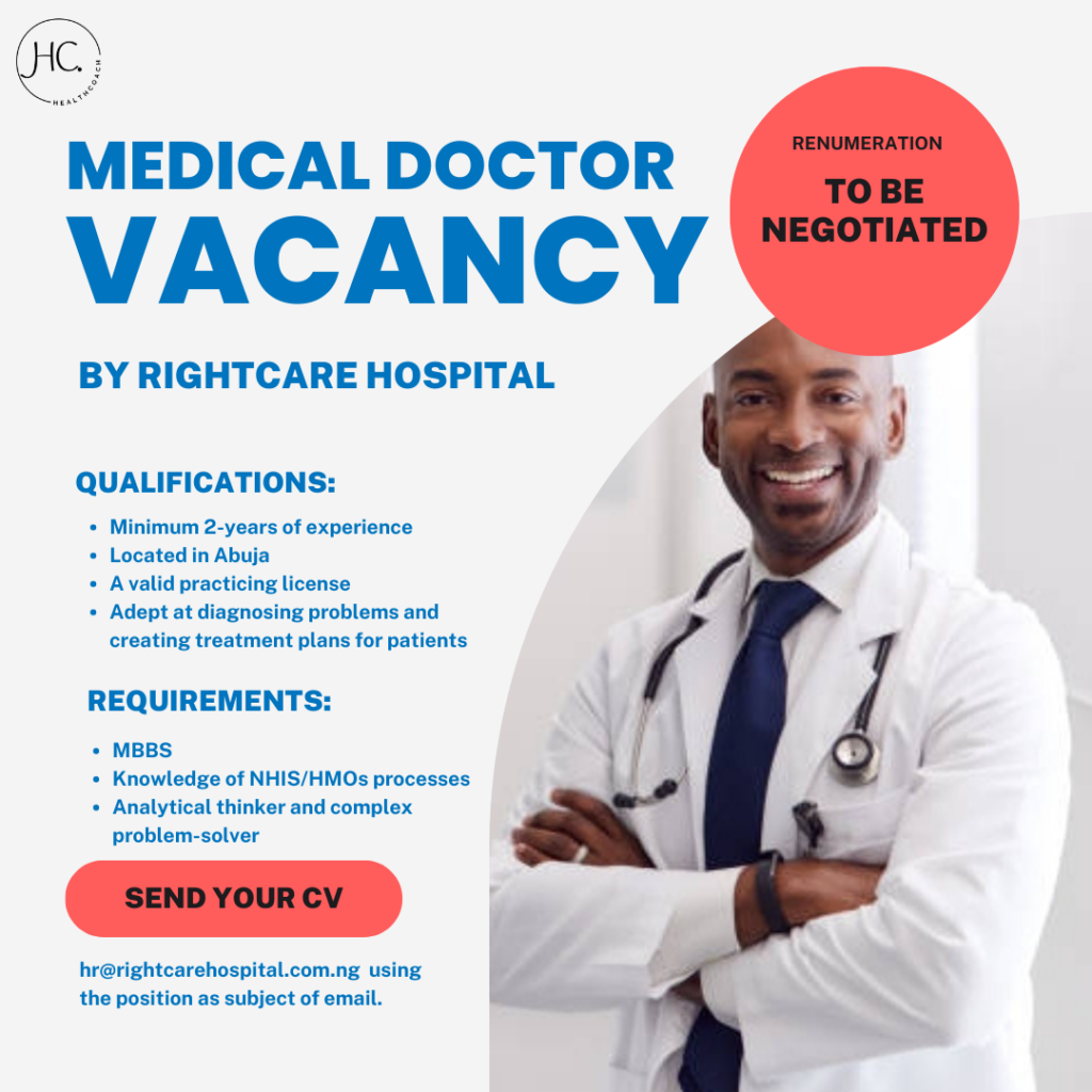 Medical doctor vacancy at Rightcare hospital Abuja