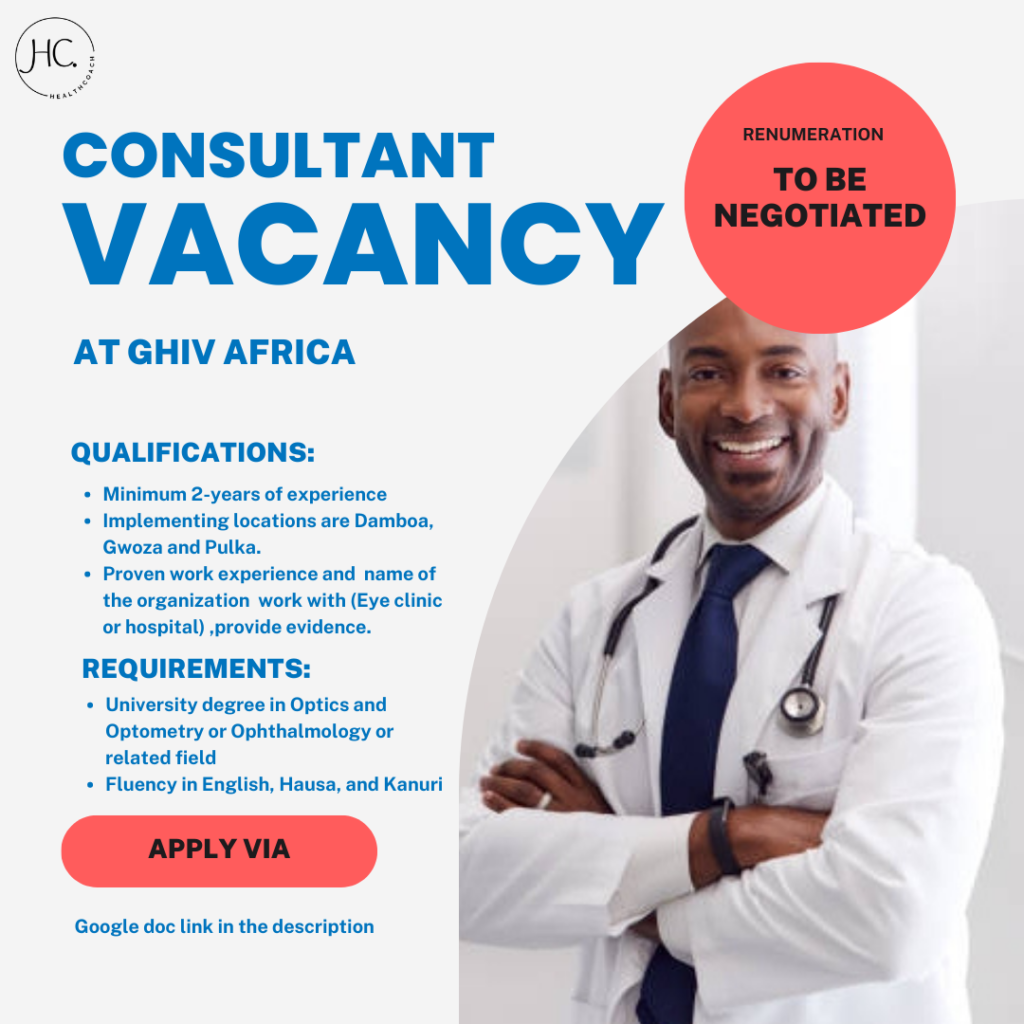 Consultant vacancy at GHIV Africa