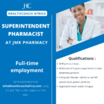 Superintendent Pharmacist at JMK Pharmacy