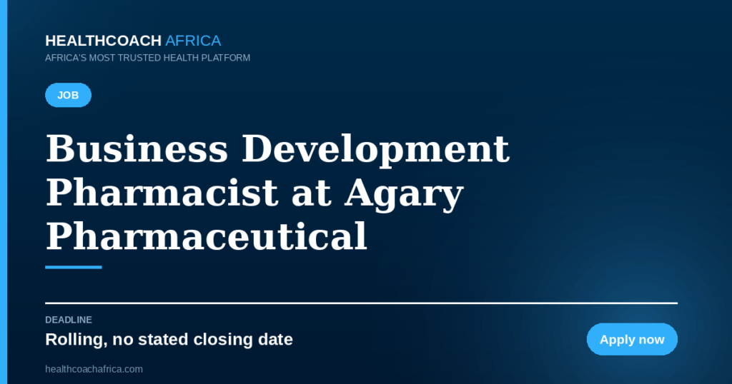 Business Development Pharmacist job at Agary Pharmaceutical office in Lagos