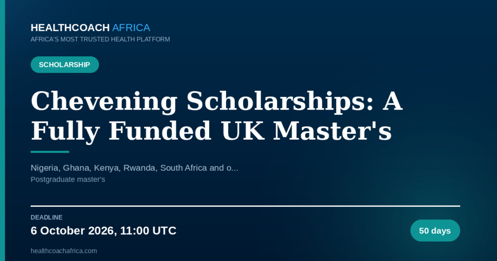 Chevening Scholarship UK Masters application banner for international students