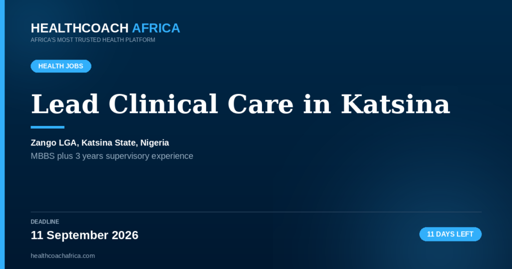 A doctor supervising clinical care at a primary health centre in northern Nigeria