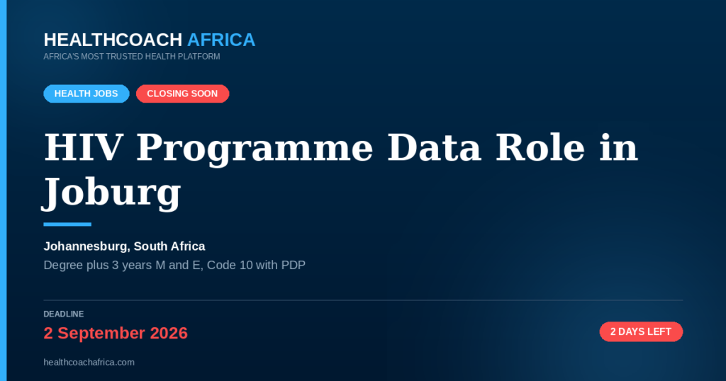 Anova Health M&E Officer facility in Johannesburg South Africa