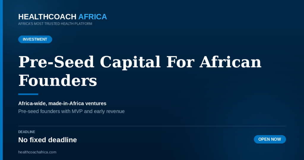 Madica Pre Seed Investment African Startups venture building funding