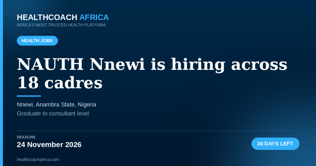 NAUTH Nnewi recruitment 2026 job vacancy advertisement
