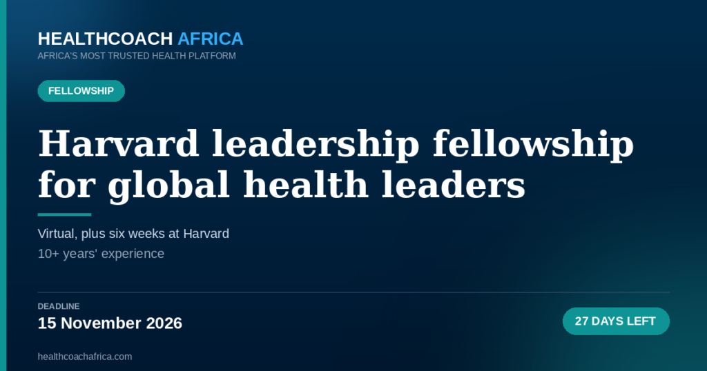 Harvard LEAD Fellowship 2027 global health leadership program advertisement