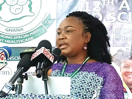 ENT Nurses Society chair Esther Osei Birikorang speaking on ear and hearing care in Ghana